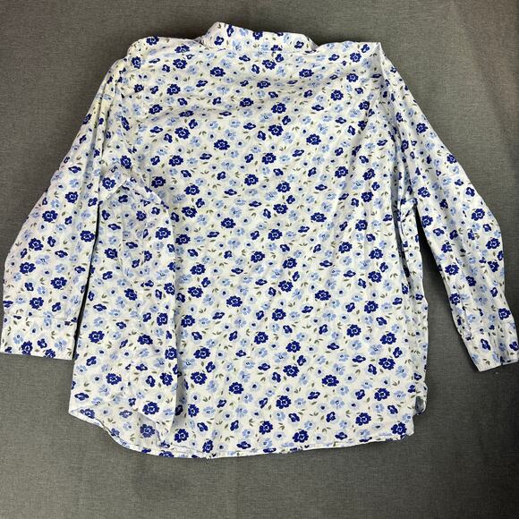 Woman Within 100% cotton floral cottage core button up top Sz 26/28 2XL - Picture 2 of 5